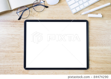 Digital tablet mockup on office working table 84474290