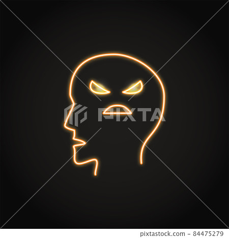 Neon psychosis icon in thin line style 84475279
