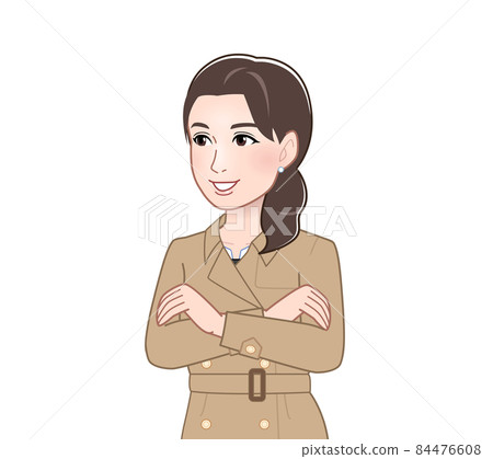 A woman in a trench coat A woman in a trench coat 84476608