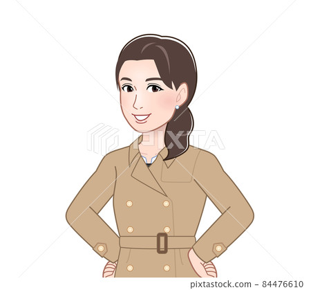 A woman in a trench coat A woman in a trench coat 84476610