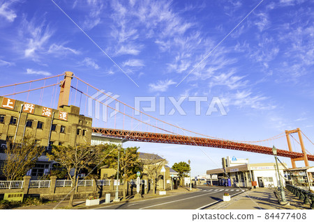 Beautiful Wakato Ohashi Bridge in the evening (Kitakyushu City, Fukuoka Prefecture) Beautiful Wakato Ohashi Bridge in the evening (Kitakyushu City, Fukuoka Prefecture) 84477408