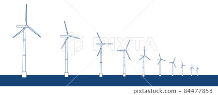 具有深度感的風力發電廠線描插圖 清潔能源 防止全球變暖碳中和 SDGs 具有深度感的風力發電廠線描插圖 清潔能源 防止全球變暖碳中和 SDGs 84477853