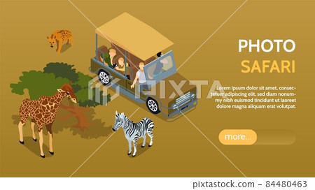 Isometric Safari Horizontal Banner 84480463