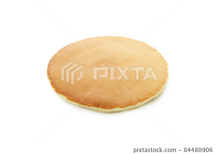 Single tasty pancake isolated on white background Single tasty pancake isolated on white background 84480906