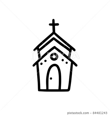 Church vector illustration in doodle style. Design foe Easter Church vector illustration in doodle style. Design foe Easter 84481243