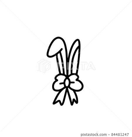 Cute rabbit ears hat. Bunny ears. doodle style Cute rabbit ears hat. Bunny ears. doodle style 84481247