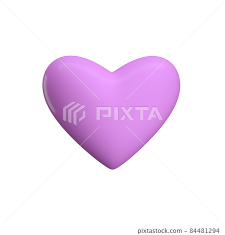 3D illustration of purple heart 84481294