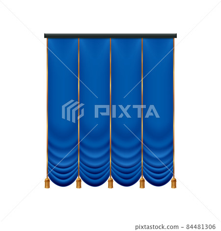 Golden Blue Curtains Composition Golden Blue Curtains Composition 84481306