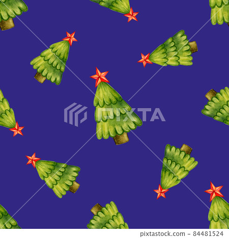 Seamless pattern with Christmas trees. Seamless pattern with Christmas trees. 84481524
