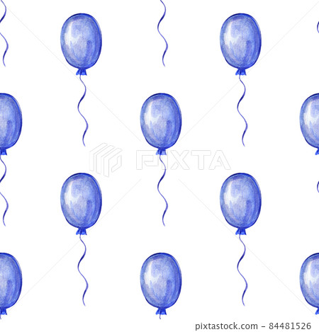 Pattern with blue balloons.Birthday Pattern Pattern with blue balloons.Birthday Pattern 84481526