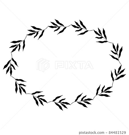 Oval botanical frame. Vector Illustration Oval botanical frame. Vector Illustration 84481529