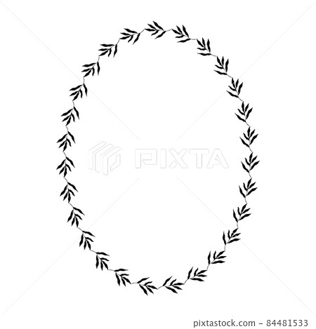Oval botanical frame. Vector Illustration Oval botanical frame. Vector Illustration 84481533