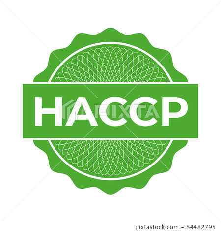 HACCP stamp. Hazard analysis critical control points icon. Vector logo template 84482795