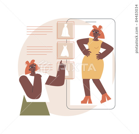 Virtual fitting room abstract concept vector illustration. 84483034