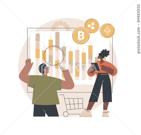 Cryptocurrency trading desk abstract concept vector illustration. Cryptocurrency trading desk abstract concept vector illustration. 84483050