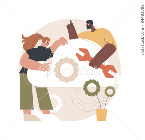 Cloud engineering abstract concept vector illustration. Cloud engineering abstract concept vector illustration. 84483085