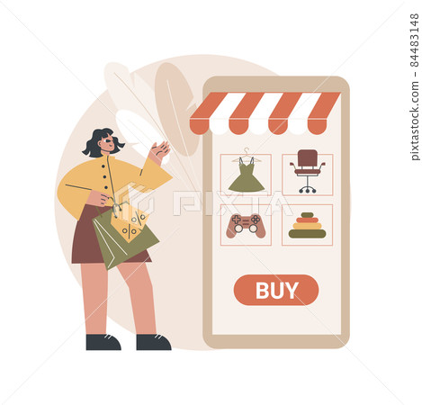Online shopping abstract concept vector illustration. 84483148