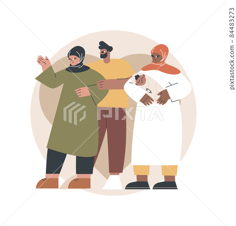Polygamy abstract concept vector illustration. 84483273