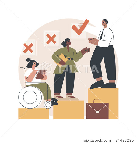 Workplace discrimination abstract concept vector illustration. Workplace discrimination abstract concept vector illustration. 84483280
