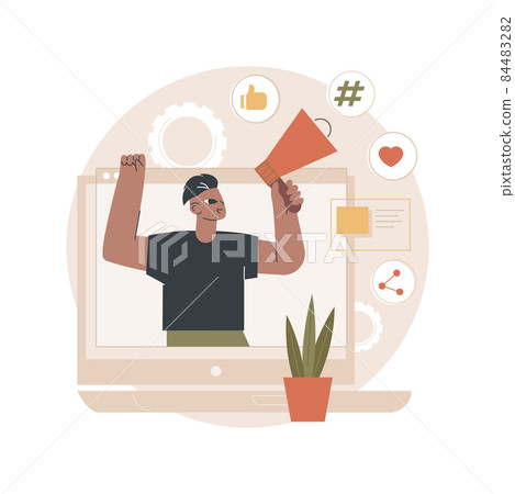 Online activism abstract concept vector illustration. Online activism abstract concept vector illustration. 84483282