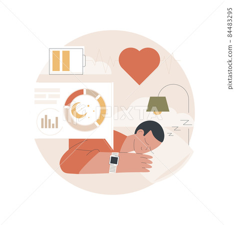 Sleep tracking abstract concept vector illustration. Sleep tracking abstract concept vector illustration. 84483295