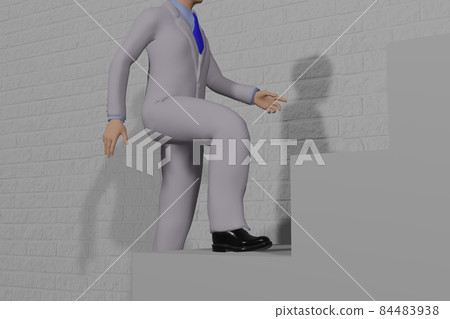 Image of a businessman stepping up Image of a businessman stepping up 84483938