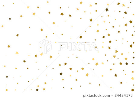 Christmas background with gold stars. Golden stars Celebration Confetti. 84484173