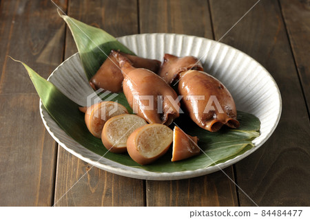 Local cuisine squid rice on bamboo leaves 84484477