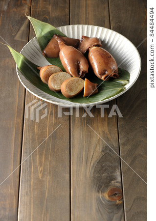 Local cuisine squid rice on bamboo leaves 84484494