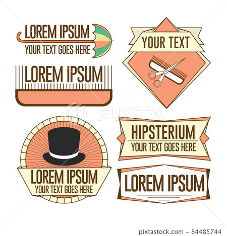 Colorful Badges emblems labels and items illustration set Colorful Badges emblems labels and items illustration set 84485744