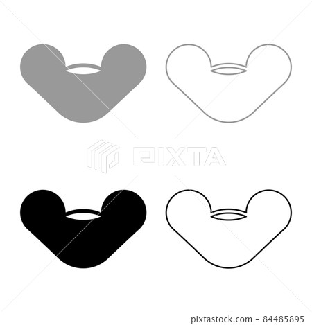 Female screw hand tightening Wing nuts butterfly set icon grey black color vector illustration image flat style solid fill outline contour line thin 84485895
