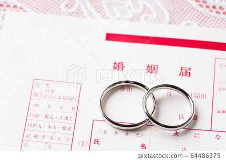 Marriage notification and wedding ring Marriage notification and wedding ring 84486375