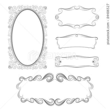 Ornamental vector mirror and text frames set Ornamental vector mirror and text frames set 84486527