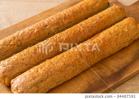 fried fish cake or fish ball fried fish cake or fish ball 84487191
