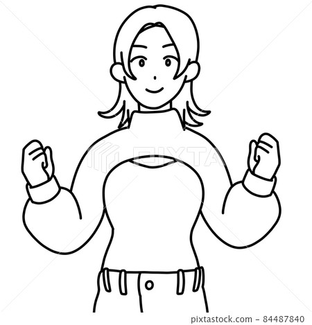 Female in arm cover knit (black and white) Female in arm cover knit (black and white) 84487840