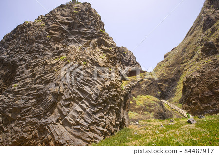 nice rocky coast with stones of madeira island nice rocky coast with stones of madeira island 84487917