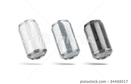 Blank black, silver, white aluminum 330 ml soda can mockup drops Blank black, silver, white aluminum 330 ml soda can mockup drops 84488017