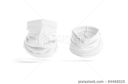 Blank white neck gaiter mockup, front view, no gravity 84488020