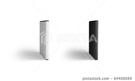 Blank black and white dvd disk case mockup, looped rotation 84488089