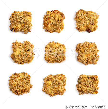 Simple Cookie Isolated, Oatmeal Sugar Bitten Cookies Simple Cookie Isolated, Oatmeal Sugar Bitten Cookies 84488844