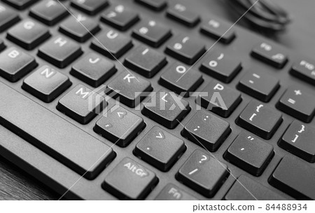 Black Keyboard Keys, Macro Shot of Keyboard Buttons Black Keyboard Keys, Macro Shot of Keyboard Buttons 84488934
