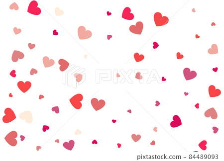 Red and pink flying hearts isolated on white background. 84489093