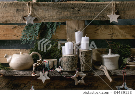 Christmas fashion ruistic interior decor with craft gifts Christmas fashion ruistic interior decor with craft gifts 84489138