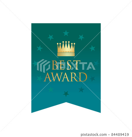 Best Award_Green Ribbon and Stars Best Award_Green Ribbon and Stars 84489419