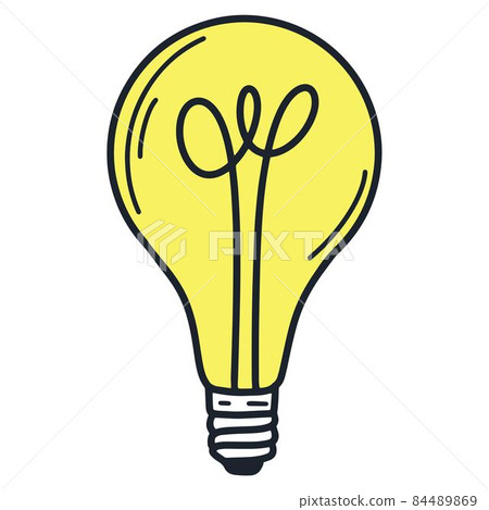 Round incandescent lightbulb with yellow lights isolated object Round incandescent lightbulb with yellow lights isolated object 84489869