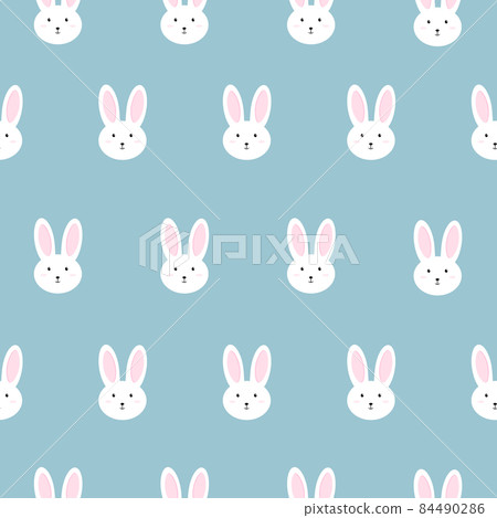 A cute cartoon white rabbit seamless pattern 84490286