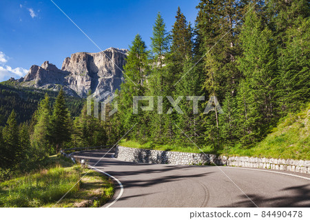 Alpine road in Dolomites South Tyrol Italy Alpine road in Dolomites South Tyrol Italy 84490478
