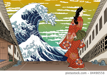 Ukiyo-e Landscape Part 8 & Beauty Looking Back 84490558