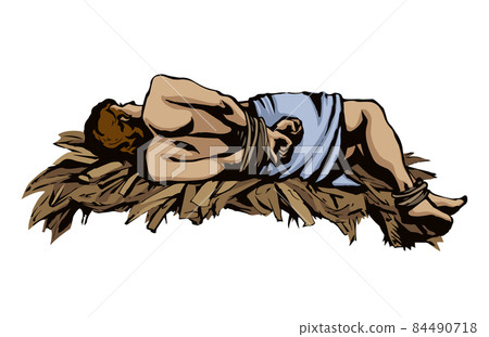 Man With hands tied. Vector drawing Man With hands tied. Vector drawing 84490718