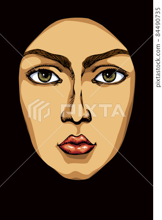 Woman face. Vector drawing icon - Stock Illustration [84490735] - PIXTA